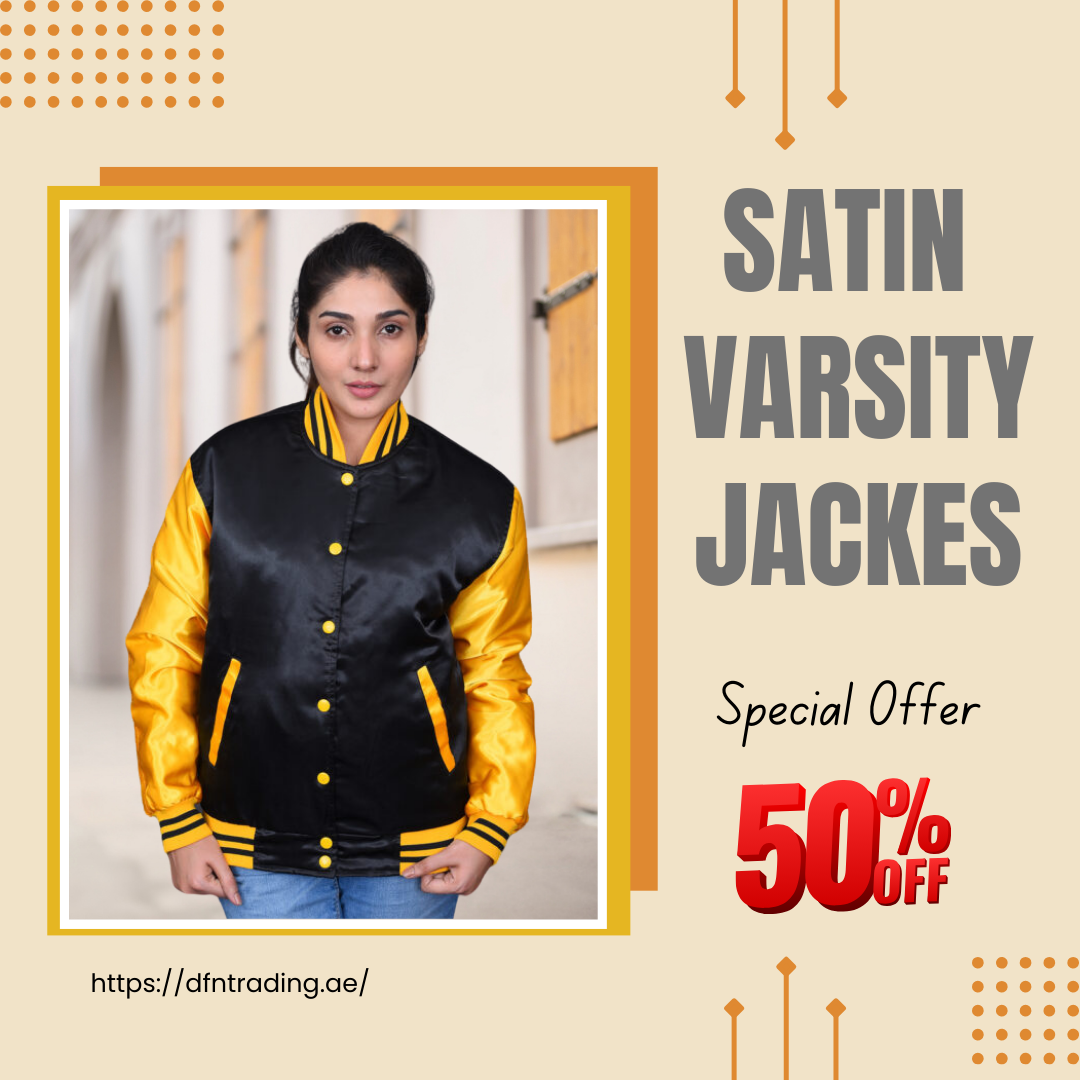 Satin polyester varsity jacket