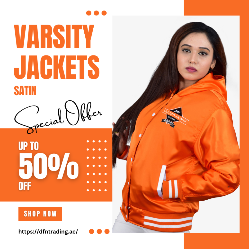 Satin polyester varsity jackets