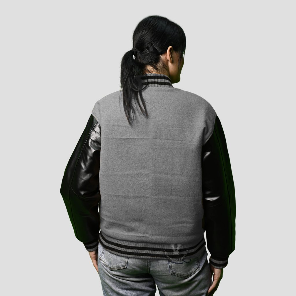 Grey and Black Wool Leather