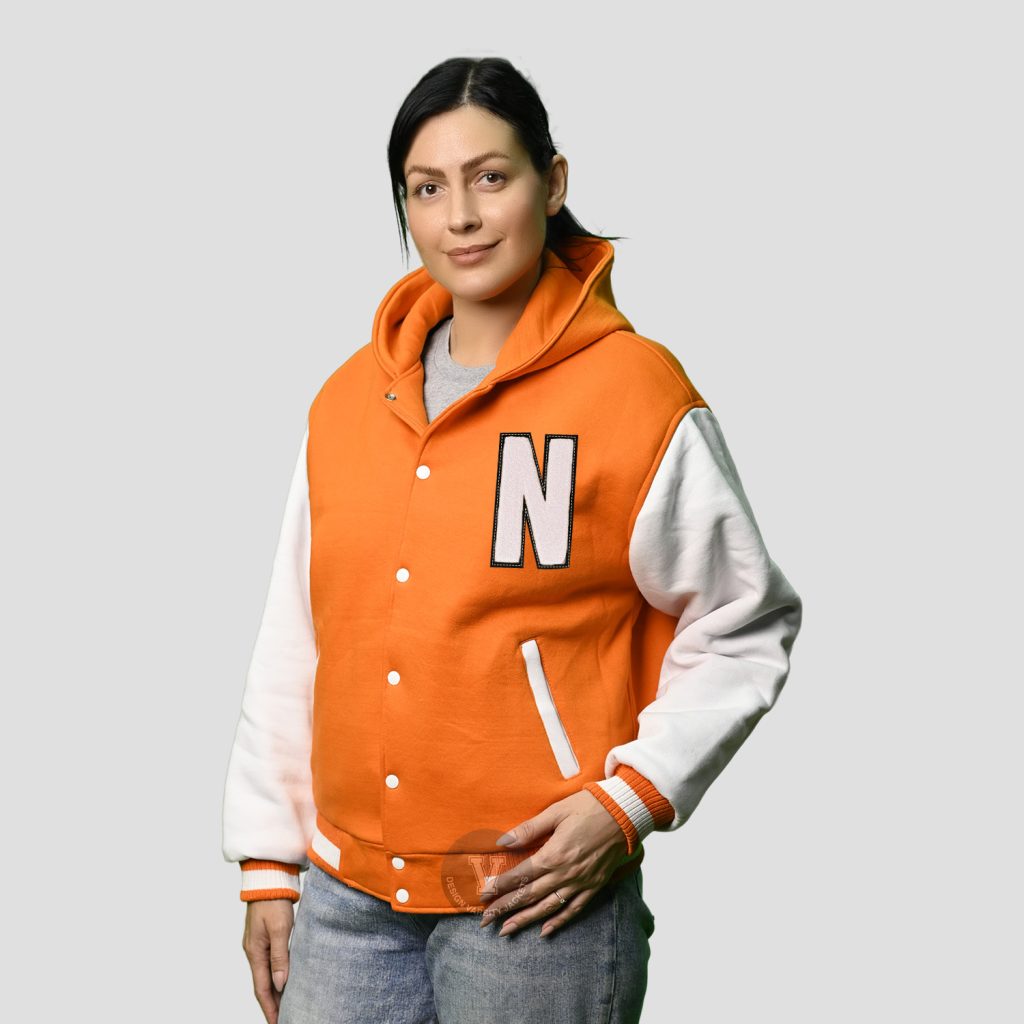 women's varsity jacket with hood