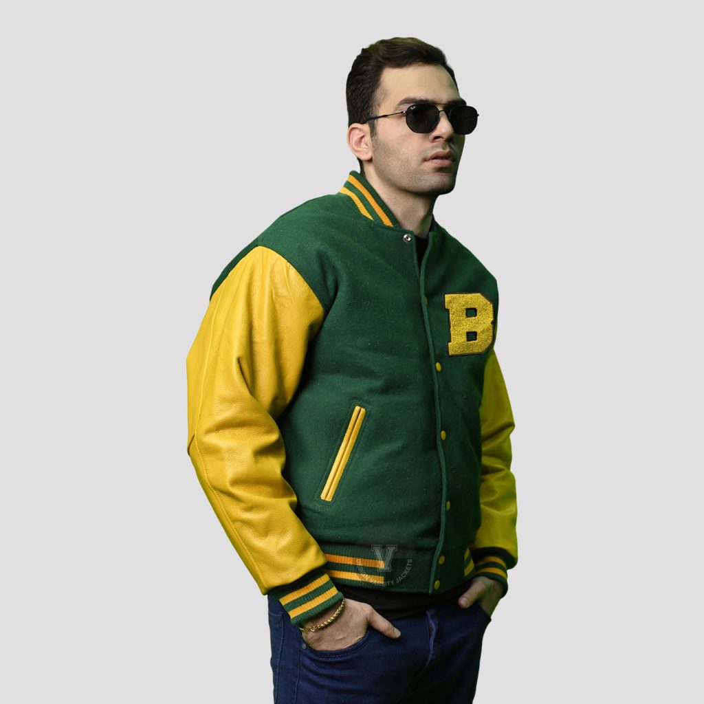 green vintage varsity jacket