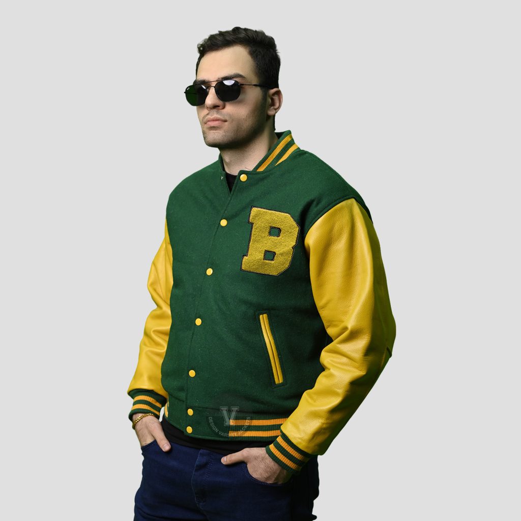green vintage varsity jacket