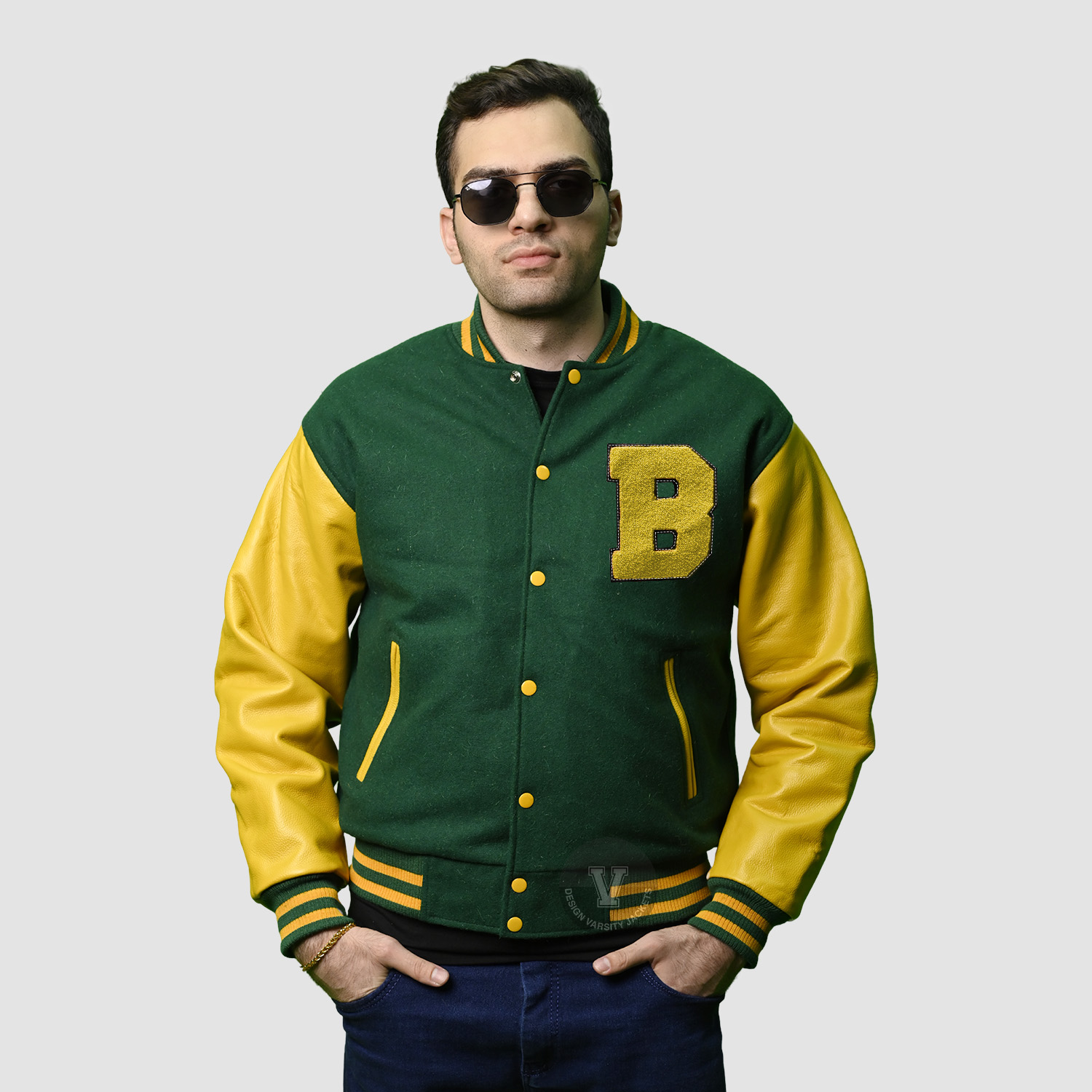 green vintage varsity jacket