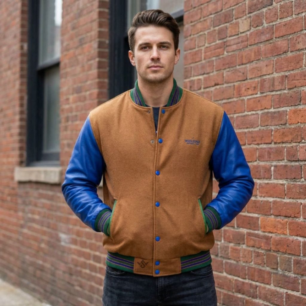 Varsity Jackets Genuine Leather Sleeves