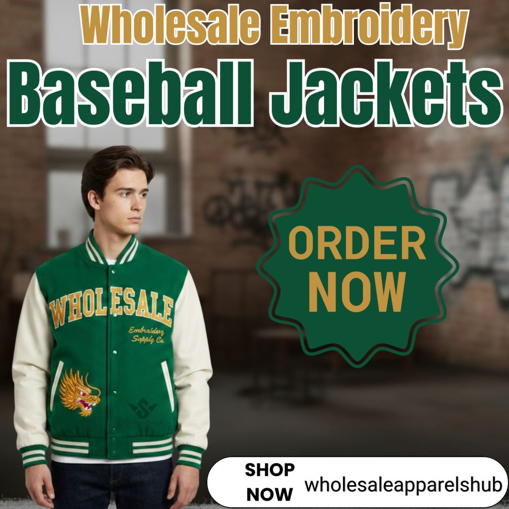 Wholesale Embroidery Baseball Jackets